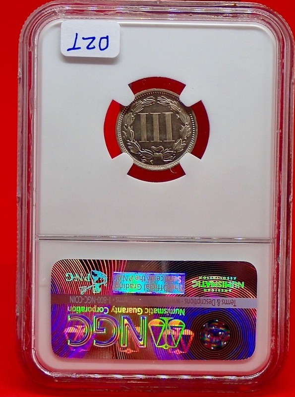 1873 Proof NGC PF63 Three Cent Nickel – Great Type Coin !!