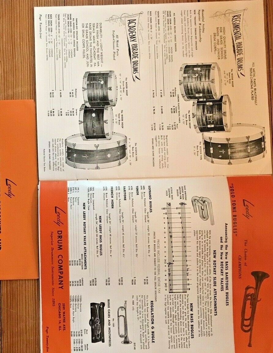 Leedy Drum CATALOG - 1958~~ drums, drummers' instruments No. 58