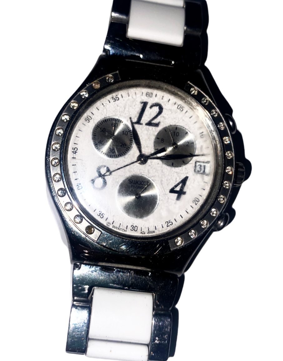 スウォッチ SWATCH IRONY THE CHRONO AG2008 Ladies Swatch Watch Irony AG 2008 4 Jewels Stainless Steel