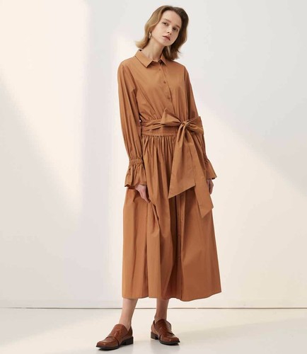 Pre-owned Handmade Custom Made To Order Button-front Smocked Pleated Midi Shirtdress Plus1x-10xy720 In Black
