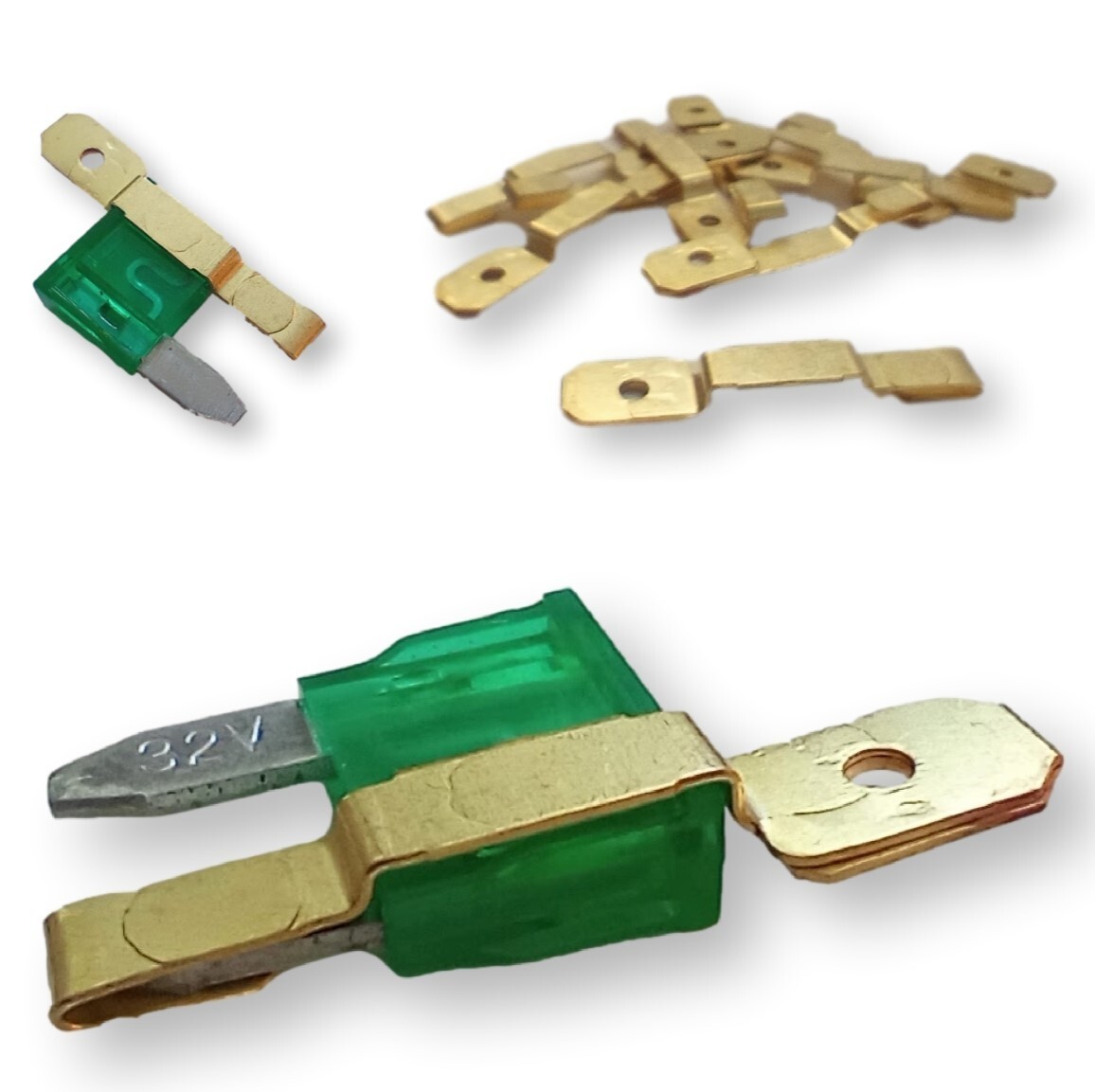 10 Pack Brass ATM Mini Fuse Taps Over Blade Type Add a Circuit Car Auto