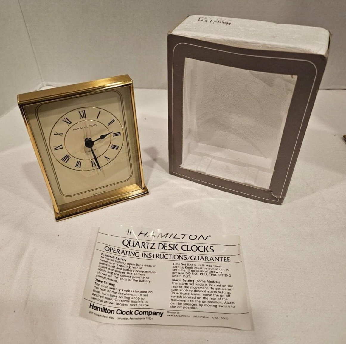 Vintage HAMILTON QUARTZ DESK CLOCK BRASS with ALARM 670 239 Vintage HAMILTON QUARTZ DESK CLOCK BRASS with ALARM 670 239