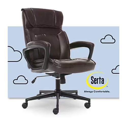 Serta Hannah I Bonded Leather Executive Chair, Biscuit (4367