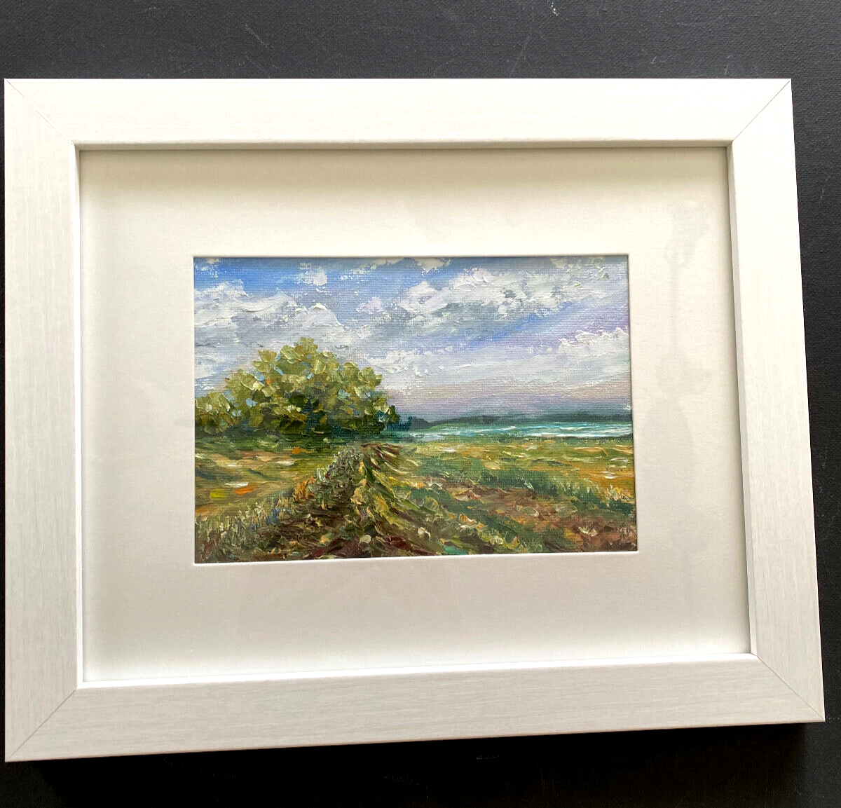 ORIGINAL OIL Painting " LANDSCAPE"  impasto FRAMED by Olga Diduh.