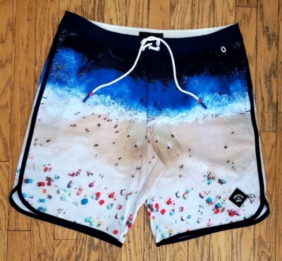 American Eagle Ocean & Beach Print Board, Pool Shorts, Swimming Trunks, Men's LG