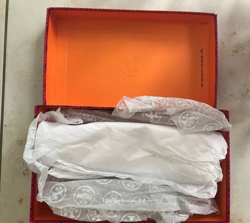 New Tory Burch Empty Shoe Box Gift Storage Pink w/Tissue Paper Heels Sneakers