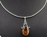 925 Sterling Silver & Citrine Glass Pendant & Snake Chain Fine Jewellery-1.JPG