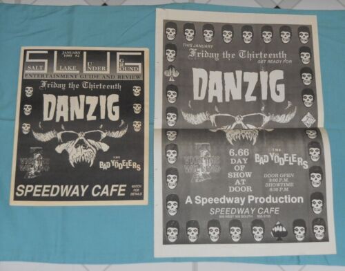 original flyer mini-poster + SLUG magazine DANZIG Speedway Cafe Salt Lake City