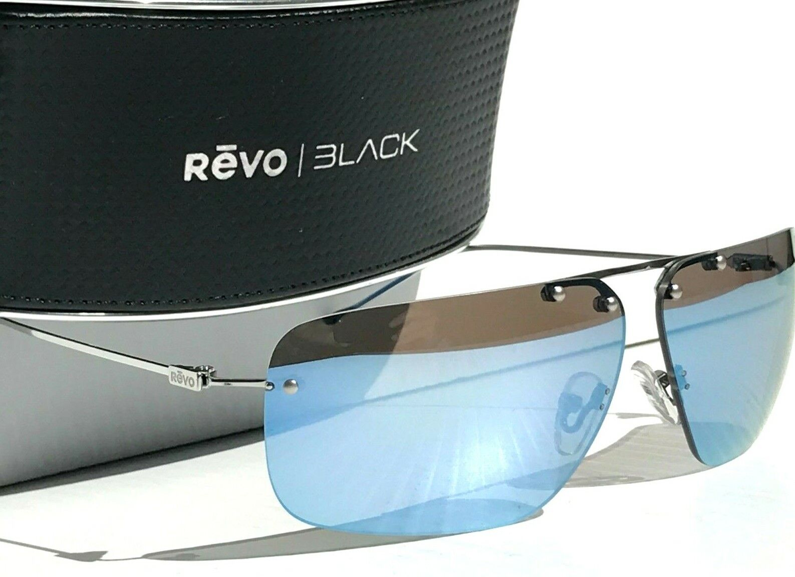 Pre-owned Revo Air 1 Shiny Chrome Polarized Photochromic Blue Water Sunglass 1190 03 Blp