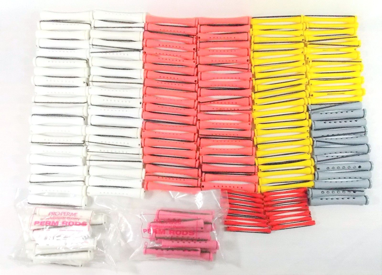 Pro Perm Rods 170+ Plastic Rollers Elastic w/Button End Professional Quality