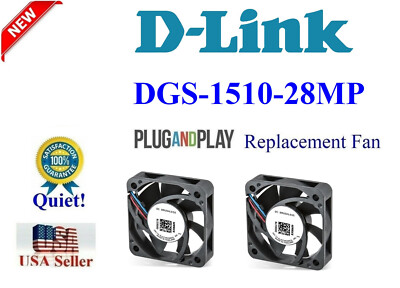 Set of 2x Quiet Version Replacement fans for D-Link DGS-1510-28MP