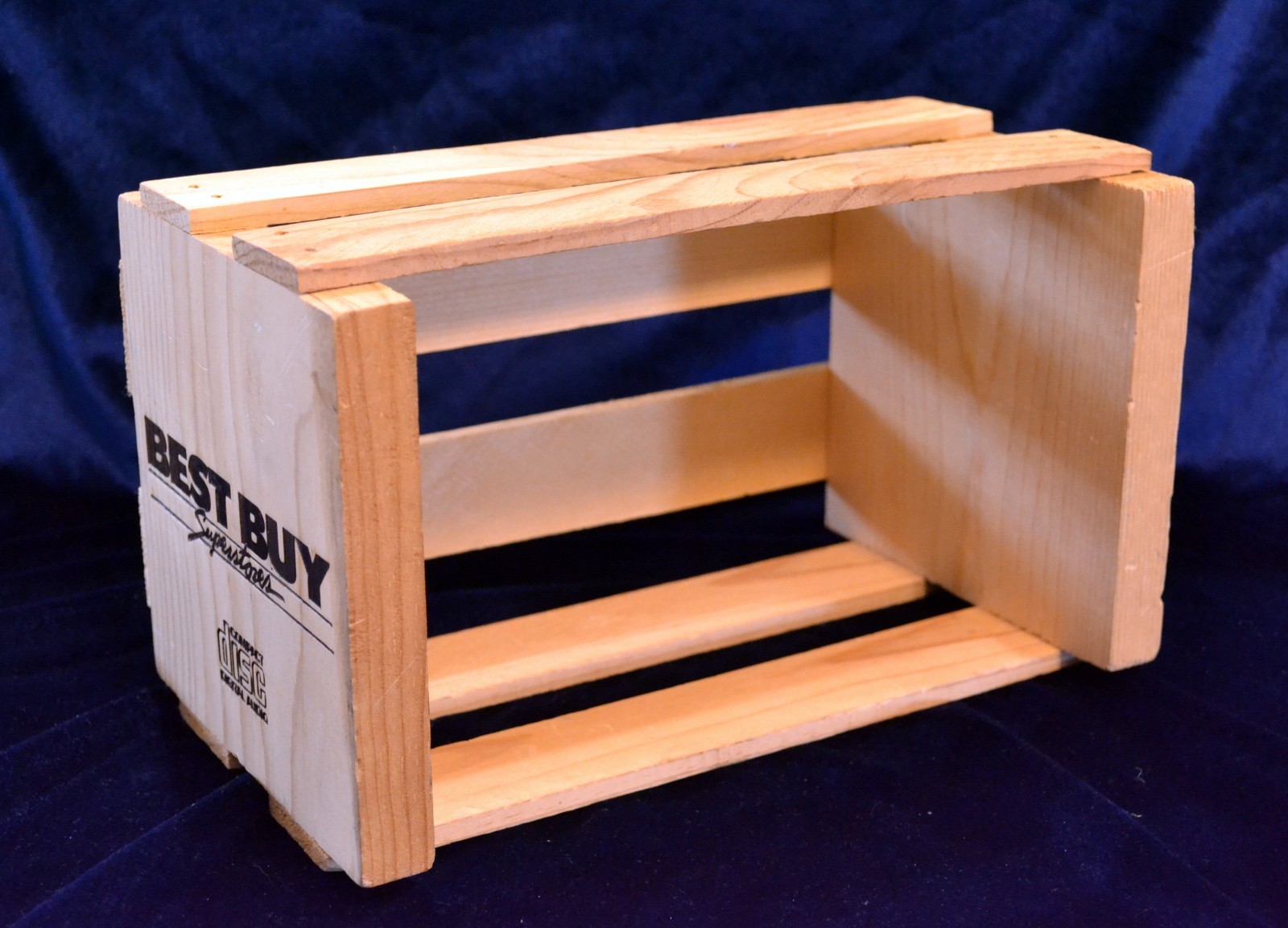 Best Buy Wooden CD DVD Media Storage Crate 20 Capacity