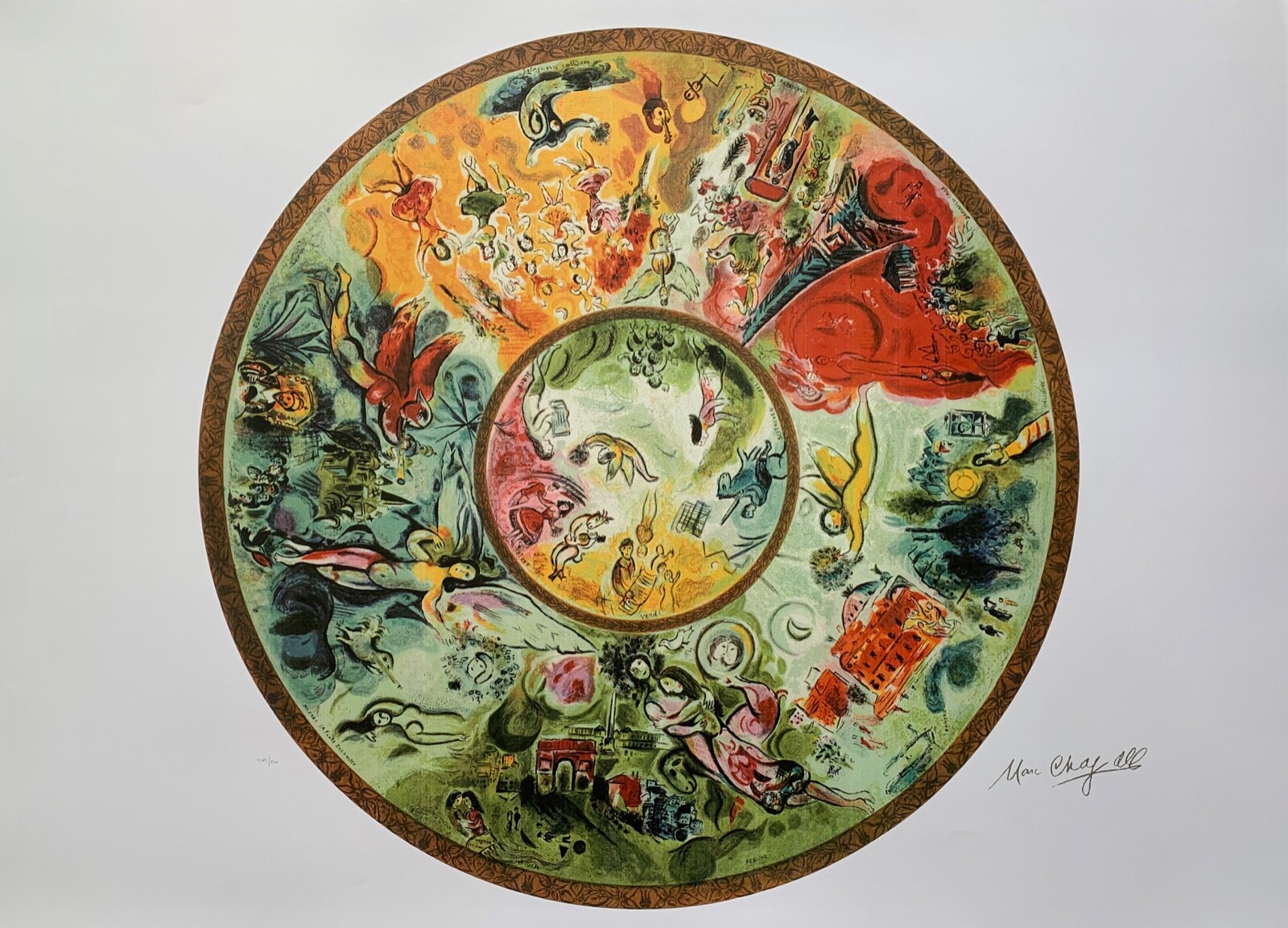 Marc Chagall PARIS OPERA CEILING Signed Limited Edition Large Lithograph Art