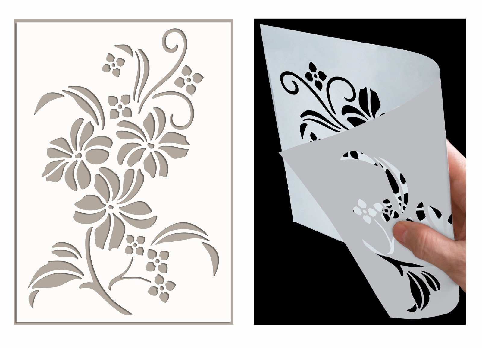 flower-stencil-garden-paint-wall-furniture-cardmaking-reusable-crafts-art-fl139-ebay