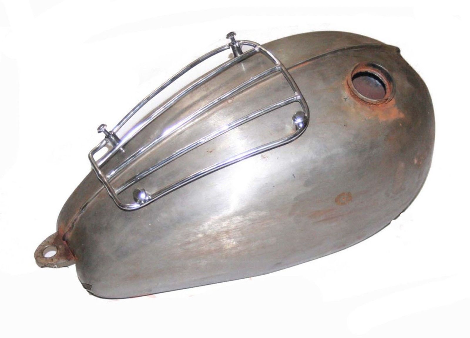 1965 Raw Fuel Tank with Grill Rack 2.5 Gal Fits Triumph T120r Tr6 650cc  
