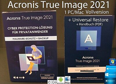 Acronis True Image 2021 Vollversion 1 PC/Mac Box + Universal Restore OVP NEU