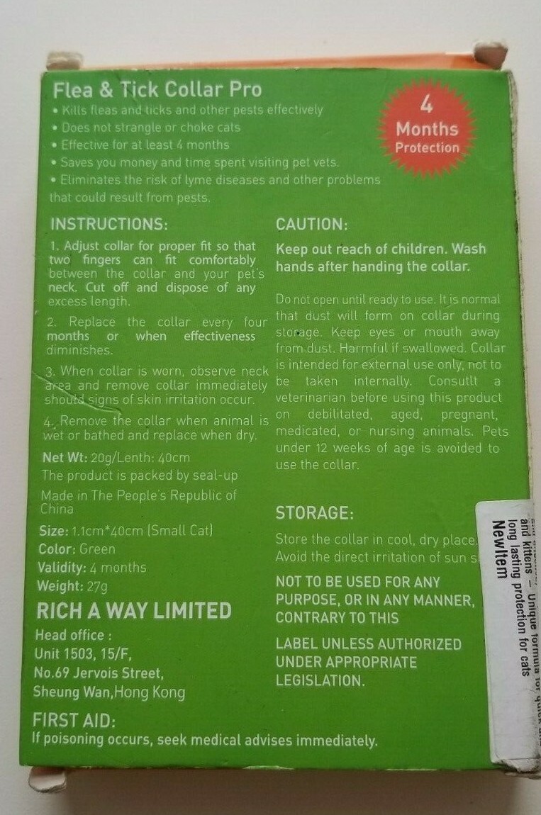 Beloved Pets Flea & Tick Collar For Cats Medium Size 4 Months (2-Pack)