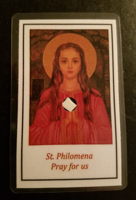 ST. PHILOMENA Relic Prayer Card Patron Saint of Youth Holy Purity Miracle Worker