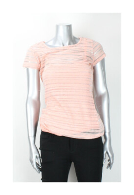 

INC International Concepts Розовая футболка Illusion Stripe Cap-Sleeve, Розовый