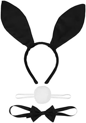   Cute Bunny Set for Easter - Fun Ears, Bow Tie, Tail & Collar - 3 Pack