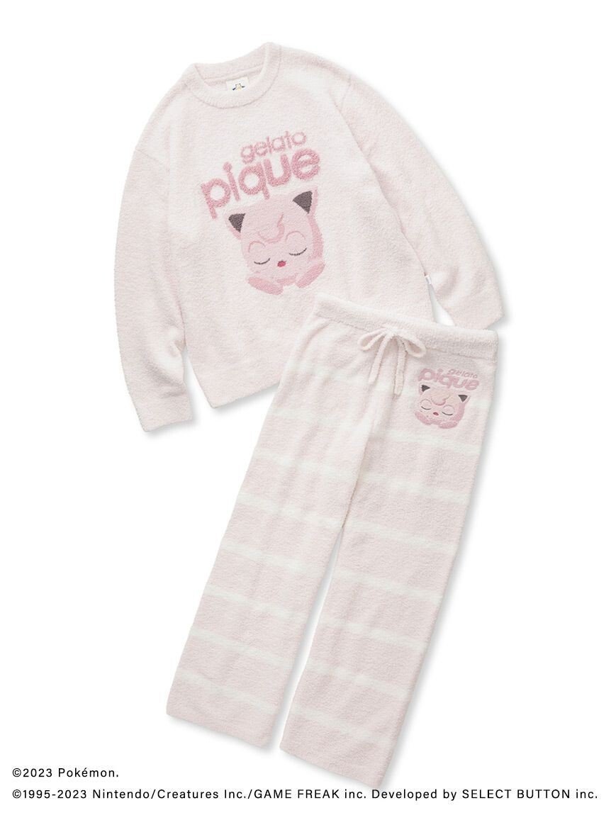 ルームウェア・パジャマ gelato pique BABY MOCO rib logo jacquard dress PWNO245116 PEANUTS] Baby Moco Jacquard Pullover & Pants Set