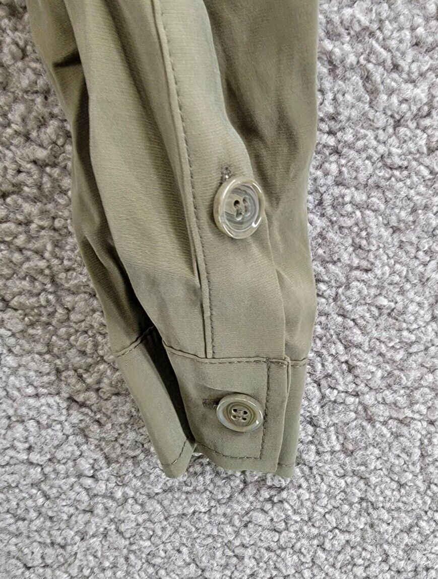 Jessica Simpson Jessa Button Front Tie Safari Jacket Women's S Olive Long Sleeve - Picture 11 of 20