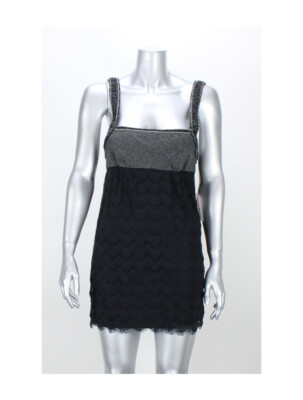 

Топ в клетку и кружево на бретельках Free People, Черный