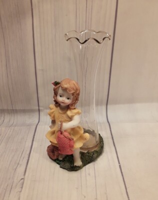 Vintage ~18 Daniel Brand~ Girl with Fish & Vase