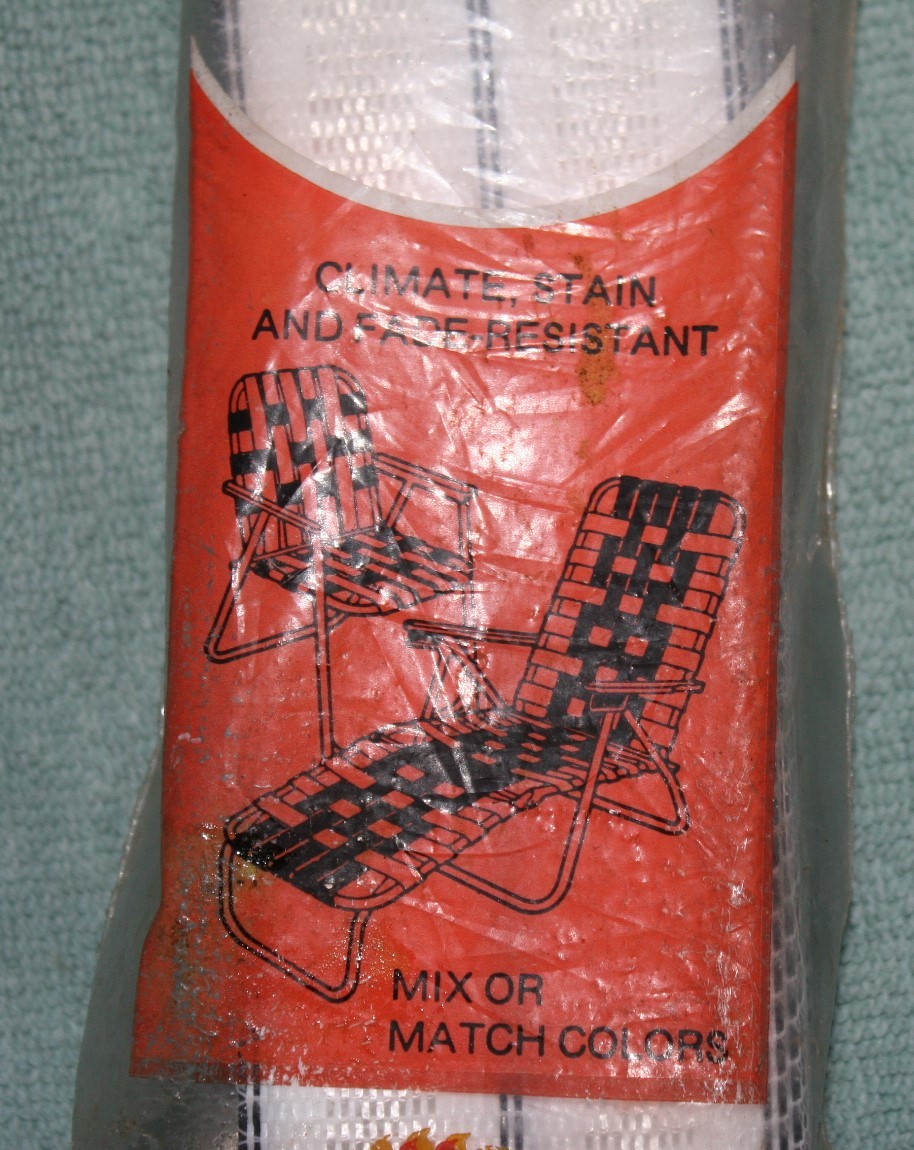 Paradise Lawn Chair Chaise Lounge Re-Webbing Vintage Silver White Black 30' M435