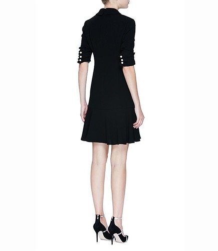 Pre-owned Handmade Custom Made To Order Lapel Half Sleeve Business Work Office Dress Plus1x-10xl207 In Black