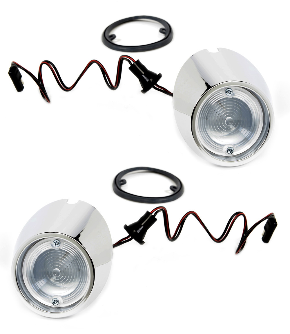 NEW! 1965 - 1966 Ford Mustang Back Up Lamps, Lenses, Gaskets, Screws Kit Set