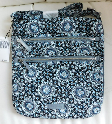 VERA BRADLEY Iconic Triple Zip Hipster Crossbody - Charcoal Medallion Gray  - NWT