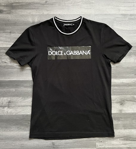 関税・送料込み★Dolce & Gabbana★Tape T-shirt Dolce Gabbana Mens Mainline Black Tape logo T-shirt IT 46