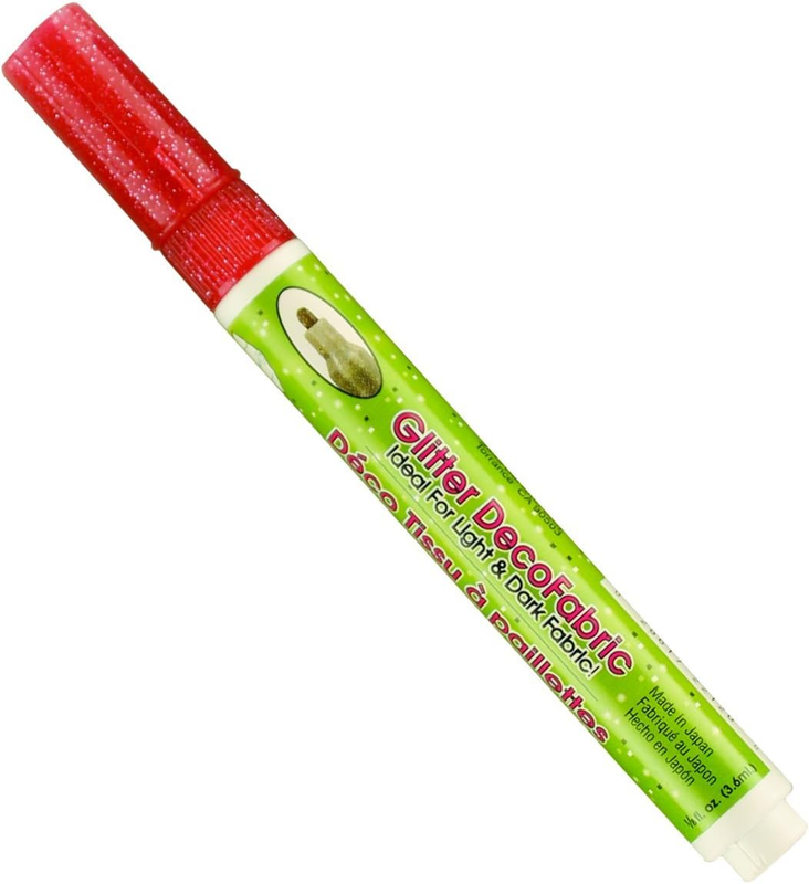 222-C-G2 Marvy Deco Fabric Fine Point Tip Glitter Marker, Red
