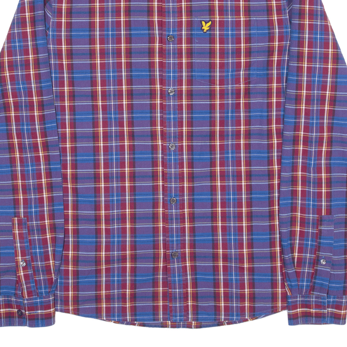 LYLE & SCOTT Shirt Purple Check Long Sleeve Mens M - Picture 5 of 6