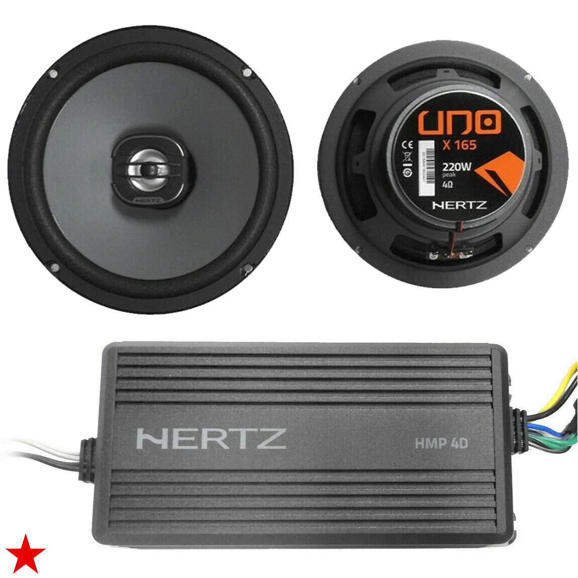 Harley Davidson Bike Electronics Hertz Amp + Speaker Kit Hmp 4d 4ch