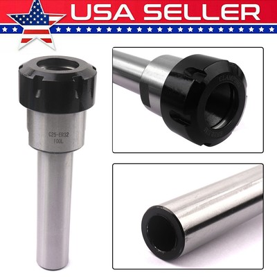 C25 ER32UM 100L Collet Straight Shank Chuck Holder CNC Mill Extension Lathe Rod