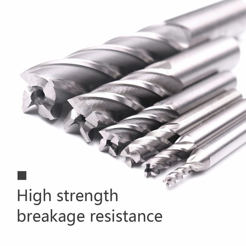 US 4/5/8/10pcs 1/4"Shank 1/8" 3/16" 1/4"End Mill Cutter CNC Router Bits 4 Flute