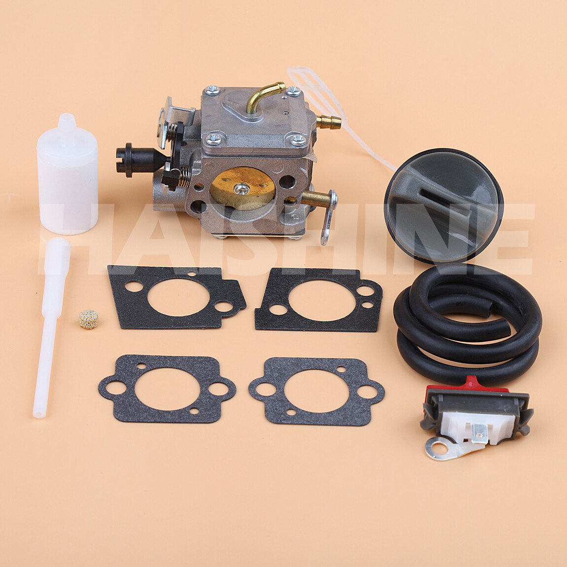 Kit Carburateur Pour Tronçonneuse Husqvarna 395 XP - Compatible Avec Références 501355101, WJ115, HS298, Etc. - Inclut Tuyaux, Filtres, Bougie - 5