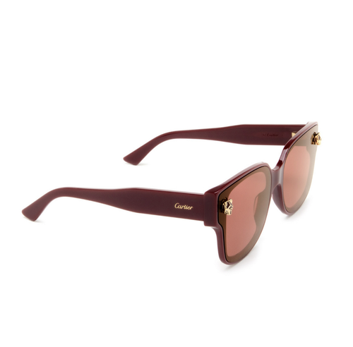 Pre-owned Cartier Ct0357s-004 Burgundy Sunglasses In Red