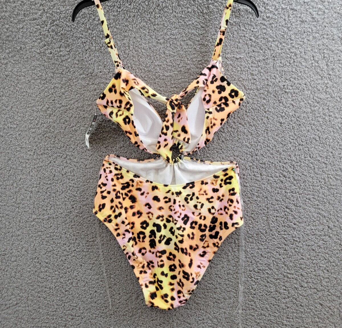 Bar III Animal-Print O-Ring Monokini Swimsuit Women's M Multi Tie Back Closure - Picture 10 of 14