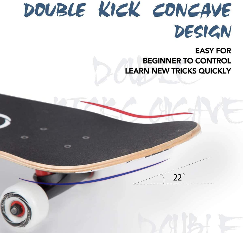 Skateboards for Beginners,31 X 8 Complete Standard Skate Boards for Girls Boys,