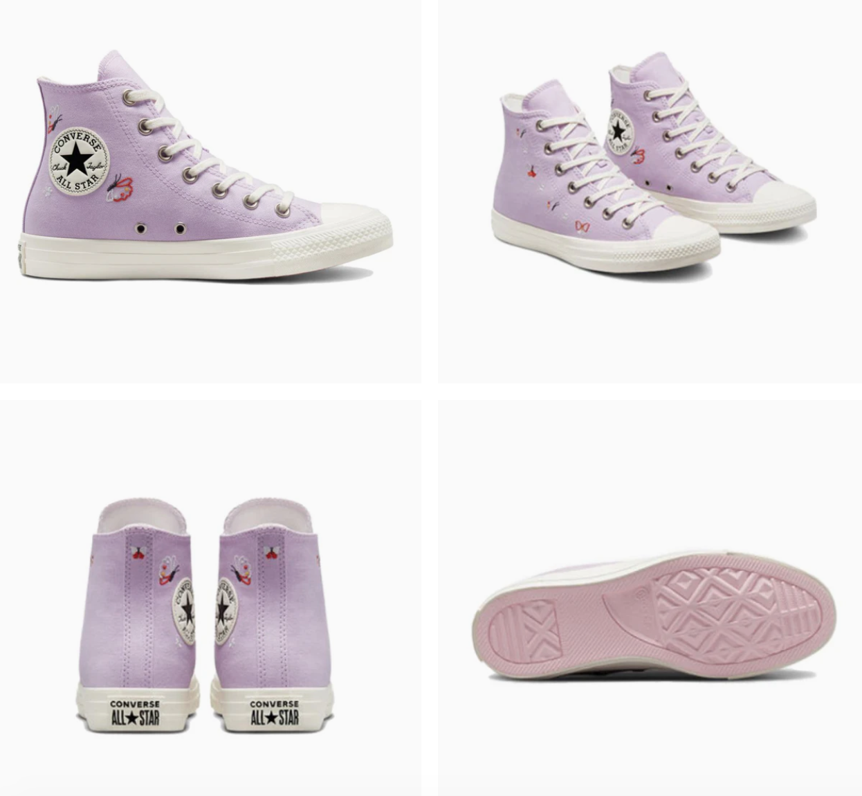 Pre-owned Converse Women's  All Star High Top Lilac Mist A05995c Floral A08108c In As Pictured