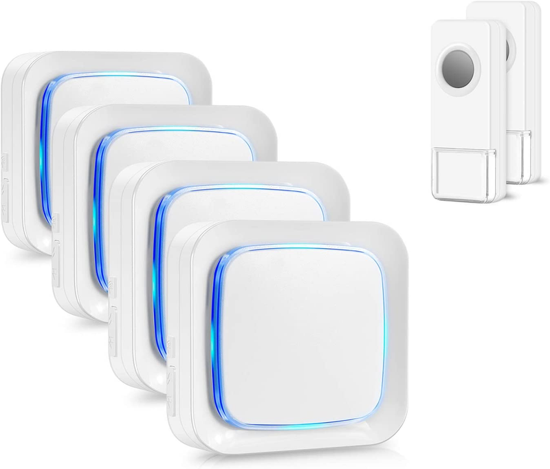 Wireless Doorbell Kit, Coolqiya Door Bell Chime with 2 Waterproof Transmitters a