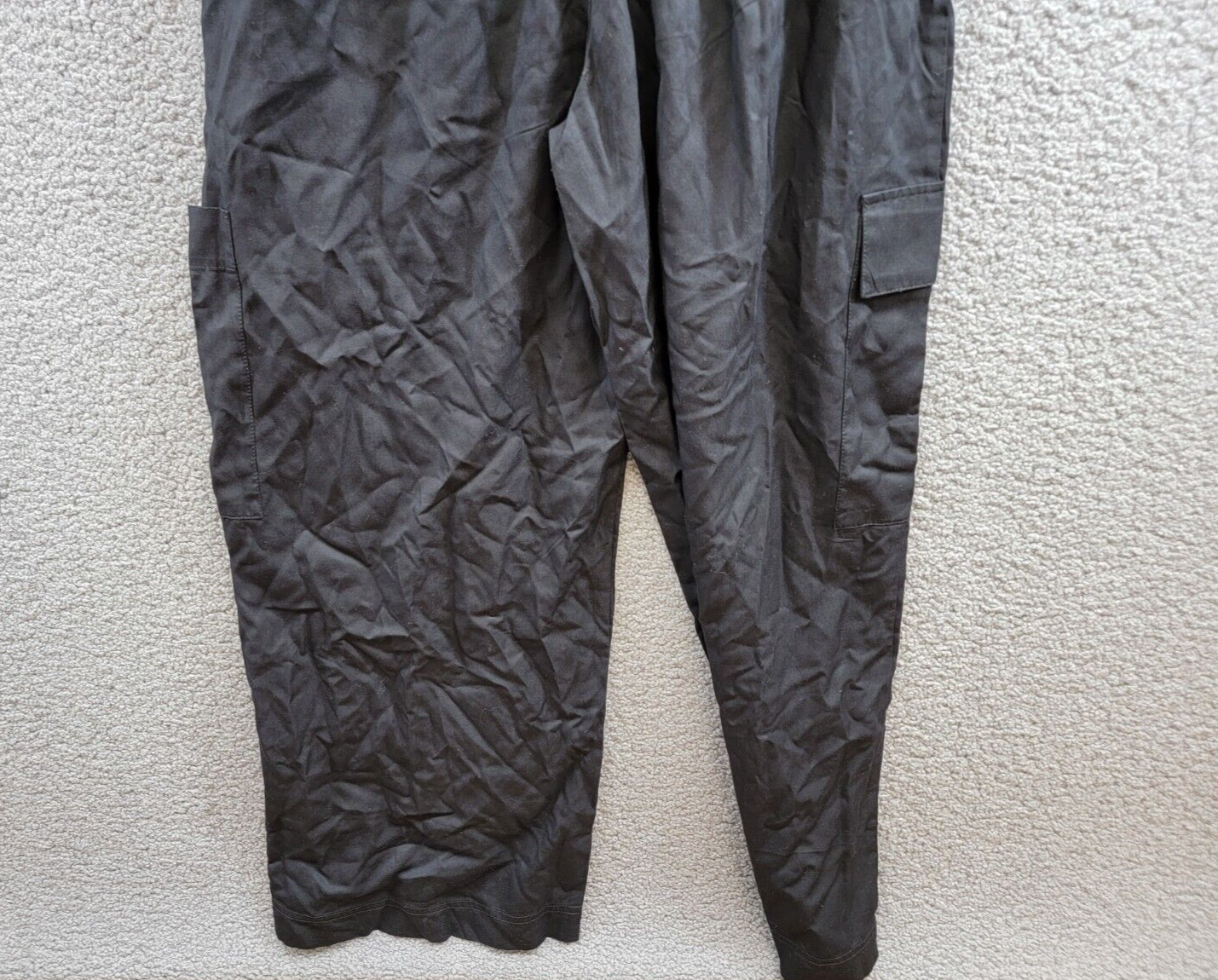 French Connection Elkie Button-Up Cargo Jumpsuit Women's S Black Quarter Sleeve - Picture 14 of 19