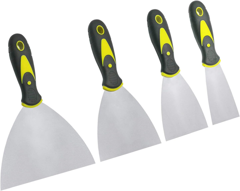 Putty Knife Set, 4 PCS (2,3,4,6 inch) Spackle Putty Knives, Metal Scrapers, Putt