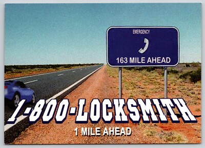 Postcard Locksmith Website Advertising Emergency Ahead