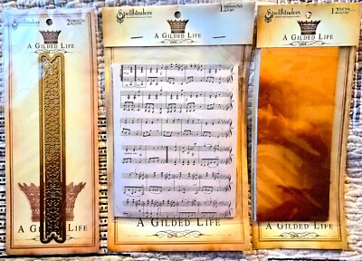 3 pack lot from SPELLBINDERS ''A GILDED LIFE'': Foil, Long Dies, Ephemera. Sealed.