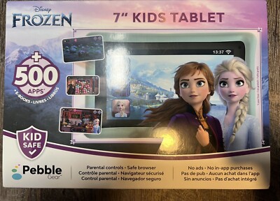 Pebble Gear Disney Frozen 7'' Kids Tablet, Light Blue NEW