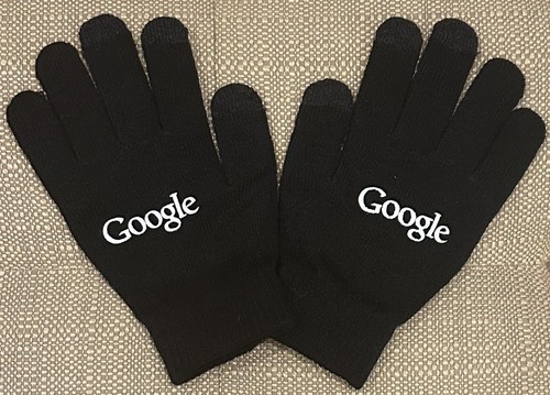 Google Winter Knit Promo Black Gloves Adult Sized OSFM One